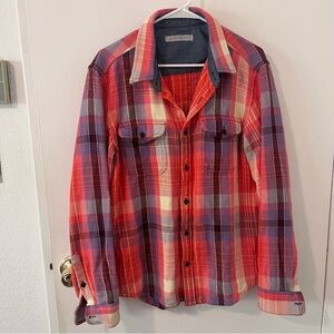 Outerknown Blanket Shirt Shacket Men’s Large Pink Orange Purple